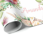 Papier Cadeau Nom personnalisé Unicorn Lover Plutôt (Coin rond)