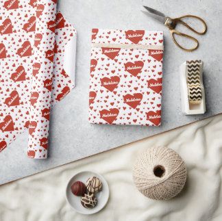 Papier Cadeau Nom personnalisé Valentine Enveloppe cadeau