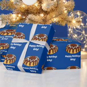 Papier Cadeau Nom Personnaliser Bundt Cake pour Noël 