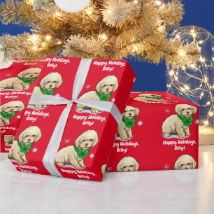 Papier Cadeau Nom Personnaliser Poodle Chiot dans la boîte de N