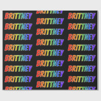 Nom prénom "BRITTNEY" ; arc-en-ciel fun et coloré