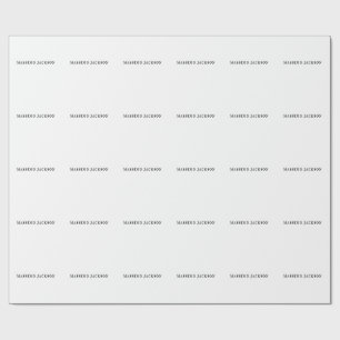 Papier Cadeau Nom propre Décoratif Minimaliste Simple Noir Blanc
