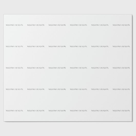 Papier Cadeau Nom propre décoration chic simple noir et blanc (Plat)