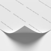 Papier Cadeau Nom propre décoration chic simple noir et blanc (Coin)