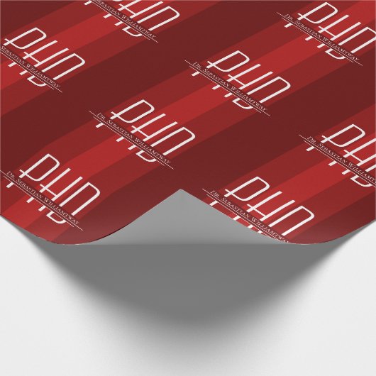 Papier Cadeau Nom Red Graduation PhD (Coin)