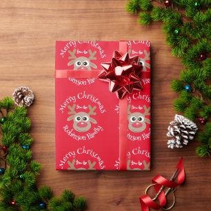 Papier Cadeau Nom rouge du Motif de plongée en caricature