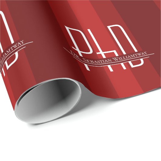 Papier Cadeau Nom rouge Nom de la licence PhD (Coin rond)