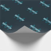 Papier Cadeau Nom simple en gras personnalisable en monogramme (Coin)