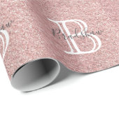 Papier Cadeau Nom Simple Pailleté (Coin rond)