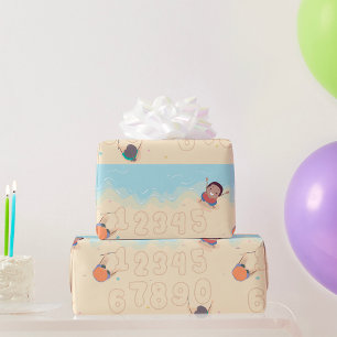 Papier Cadeau Nombres dans le sable