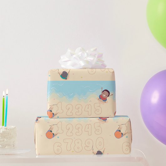 Papier Cadeau Nombres dans le sable