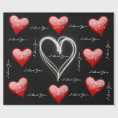 Papier Cadeau Noms Des Couples Dans Les Coeurs (Plat)