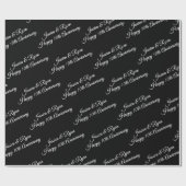 Papier Cadeau Noms do-it-yourself, Anniversaire Année, Script bl (Plat)