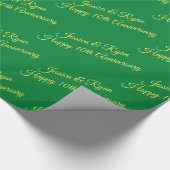 Papier Cadeau Noms personnalisés, Anniversaire, Script jaune sur (Coin)