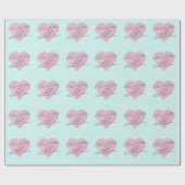 Papier Cadeau Noms personnalisés ou initiales Parties scintillan (Plat)