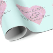 Papier Cadeau Noms personnalisés ou initiales Parties scintillan (Coin rond)