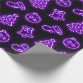 Papier Cadeau Non violet Noël sur le noir (Coin)