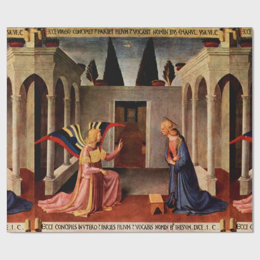 Papier Cadeau NONCIATION de Fra Beato Angelico Noël (Plat)