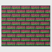 Papier Cadeau Nora prénom nom Graffiti rouge vert (Plat)