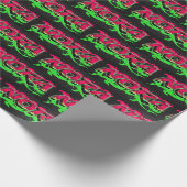 Papier Cadeau Nora prénom nom Graffiti rouge vert (Coin)