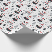 Papier Cadeau Nordic Panda Père Noël motif de vacances hivernale (Coin)