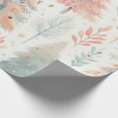 Papier Cadeau Nordic Pastel Pink and Green Christmas Tree  (Coin)