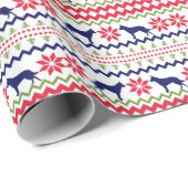 Papier Cadeau Nordic Style Australian Cattle Dog Christmas (Coin rond)