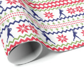 Papier Cadeau Nordic Style Baseball Hitter Christmas (Coin rond)