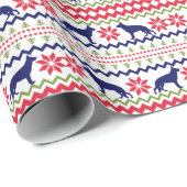 Papier Cadeau Nordic Style German Shepherd Dog Christmas (Coin rond)