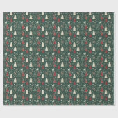 Papier Cadeau Nordic Winter Wonderland Seamless Pattern (Plat)