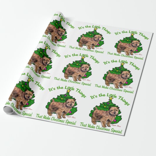 Papier Cadeau Norfolk Terrier Noël (Déroulé)