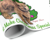 Papier Cadeau Norfolk Terrier Noël (Coin rond)
