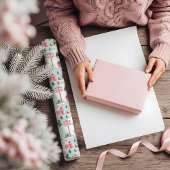 Papier Cadeau North Pole Elf Workshop Santa Claus Pink Village