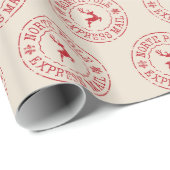 Papier Cadeau North Pole Mail Christmas Wrapping Paper (Coin rond)