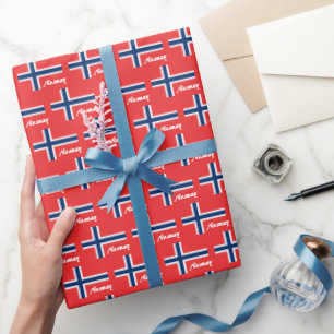 Papier Cadeau Norvège Papier d'emballage, drapeau norvégien patr