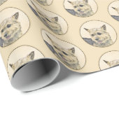 Papier Cadeau Norwich Terrier Peinture - Cute Original Dog Art (Coin rond)