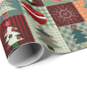 Papier Cadeau Nostalgale Vintage Patchwork Quilt (Coin rond)