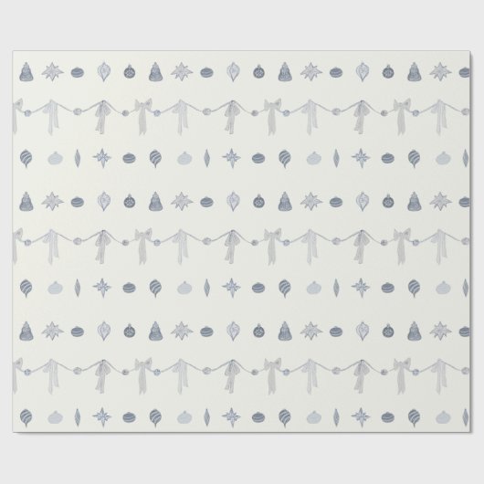 Papier Cadeau Nostalgic Christmas Ornament Stripe Wrapping Paper (Plat)
