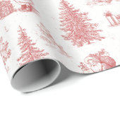 Papier Cadeau Nostalgic Christmas Toile Wrapping Paper (Coin rond)