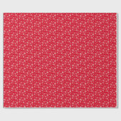 Papier Cadeau Nostalgic Classic Snowflakes Noël Rouge Grand (Plat)