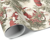 Papier Cadeau Nostalgic Holly & Ivy Père Noël (Coin rond)