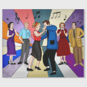 Papier Cadeau Nostalgic Retro 1950's Style (Plat)