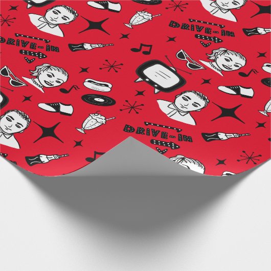 Papier Cadeau Nostalgic Retro 1950's Style (Coin)