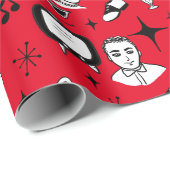 Papier Cadeau Nostalgic Retro 1950's Style (Coin rond)