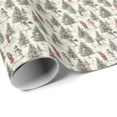 Papier Cadeau Nostalgie de la neige (Coin rond)