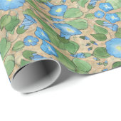 Papier Cadeau Nostalgique Bleu Matin Glory Wrapper Papier (Coin rond)