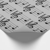 Papier Cadeau Notation musicale clé tréble et personnel (Coin)