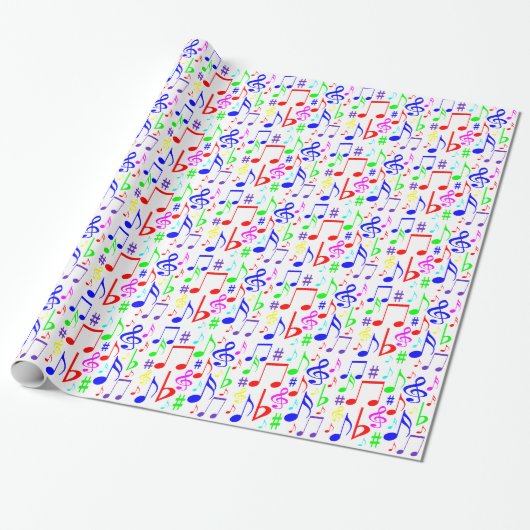 Papier Cadeau note arc-en-ciel (Déroulé)