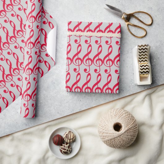 Papier Cadeau note de la clef rouge (Artisanat)
