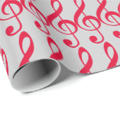 Papier Cadeau note de la clef rouge (Coin rond)